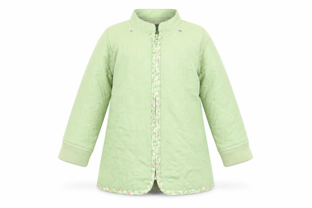 Front view of Gap girls’ green jacket, size 3, years zip