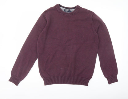 Maine Mens Pink Crew Neck Cotton Pullover Jumper Size S Long Sleeve