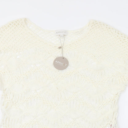 Womens UK Size 8 Apricot Ivory Basic Blouse