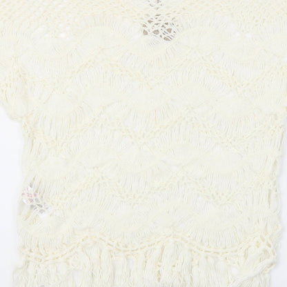 Womens UK Size 8 Apricot Ivory Basic Blouse