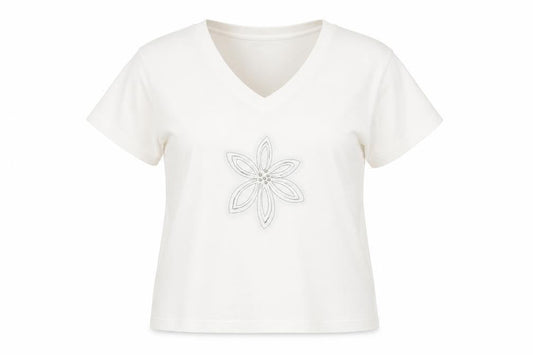 Womens UK Size M Editions Ivory Basic T-Shirt