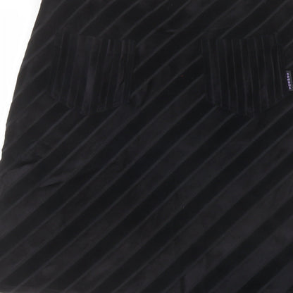 Nomads Womens Black Striped Viscose A-Line Skirt Size L Zip