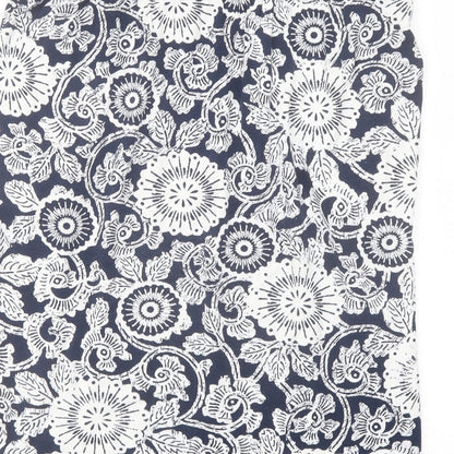 Marks and Spencer Womens Blue Geometric Viscose A-Line Skirt Size 12
