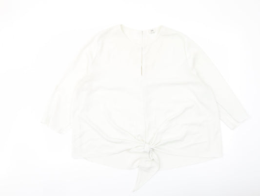 Womens UK Size 16 River Island White Basic Blouse