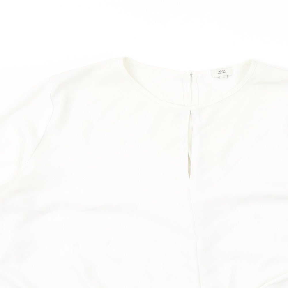 Womens UK Size 16 River Island White Basic Blouse