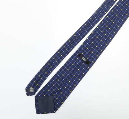 Marks and Spencer Mens Blue Plaids & Checks Polyester Pointed Tie One Size