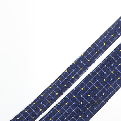 Marks and Spencer Mens Blue Plaids & Checks Polyester Pointed Tie One Size