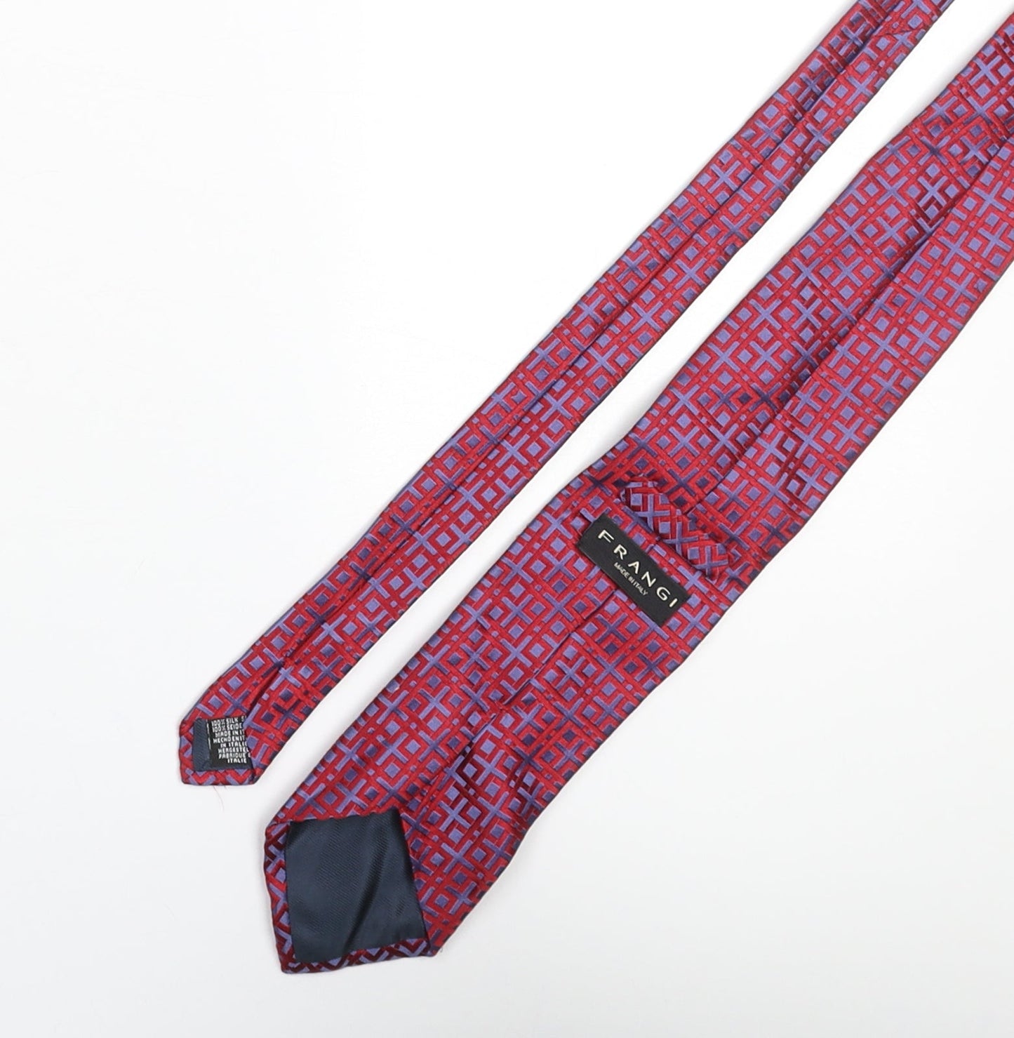 Mens Frangi Multicoloured Geometric  Pointed Tie