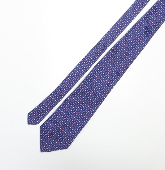 Osborne Mens Multicoloured Geometric Silk Pointed Tie One Size