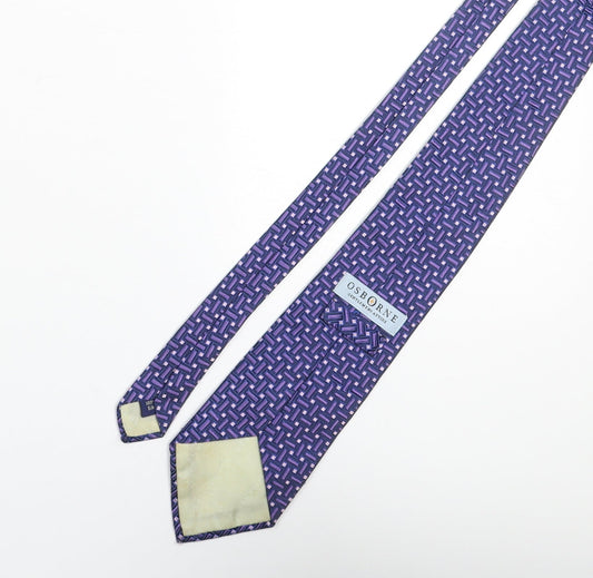 Osborne Mens Multicoloured Geometric Silk Pointed Tie One Size