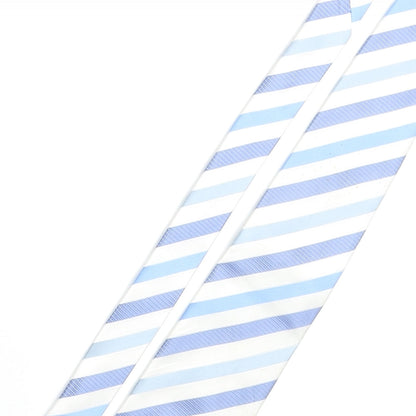 Milano Mens Blue Striped Satin Pointed Tie One Size