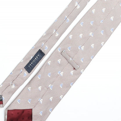 Jonelle Mens Multicoloured Geometric Silk Pointed Tie One Size - Boat Print