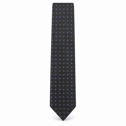 Mens William Hunt Black Geometric  Pointed Tie