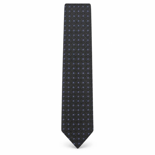 Mens William Hunt Black Geometric  Pointed Tie