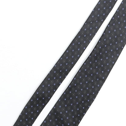 William Hunt Mens Black Geometric Silk Pointed Tie One Size