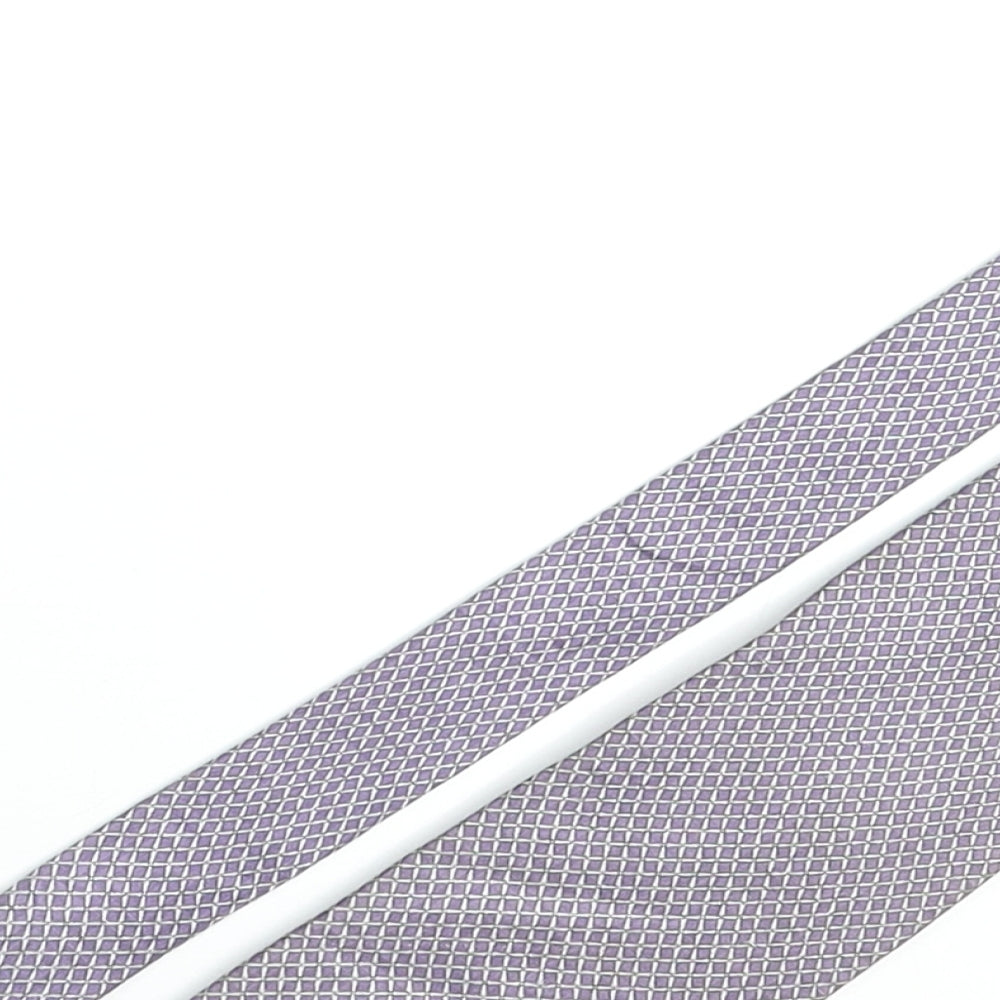 D'alembi Mens Purple Geometric Silk Pointed Tie One Size