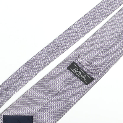 D'alembi Mens Purple Geometric Silk Pointed Tie One Size