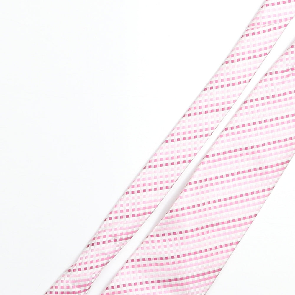 Greenwoods Mens Pink Plaids & Checks Polyester Pointed Tie One Size