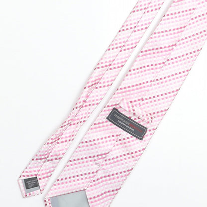 Greenwoods Mens Pink Plaids & Checks Polyester Pointed Tie One Size