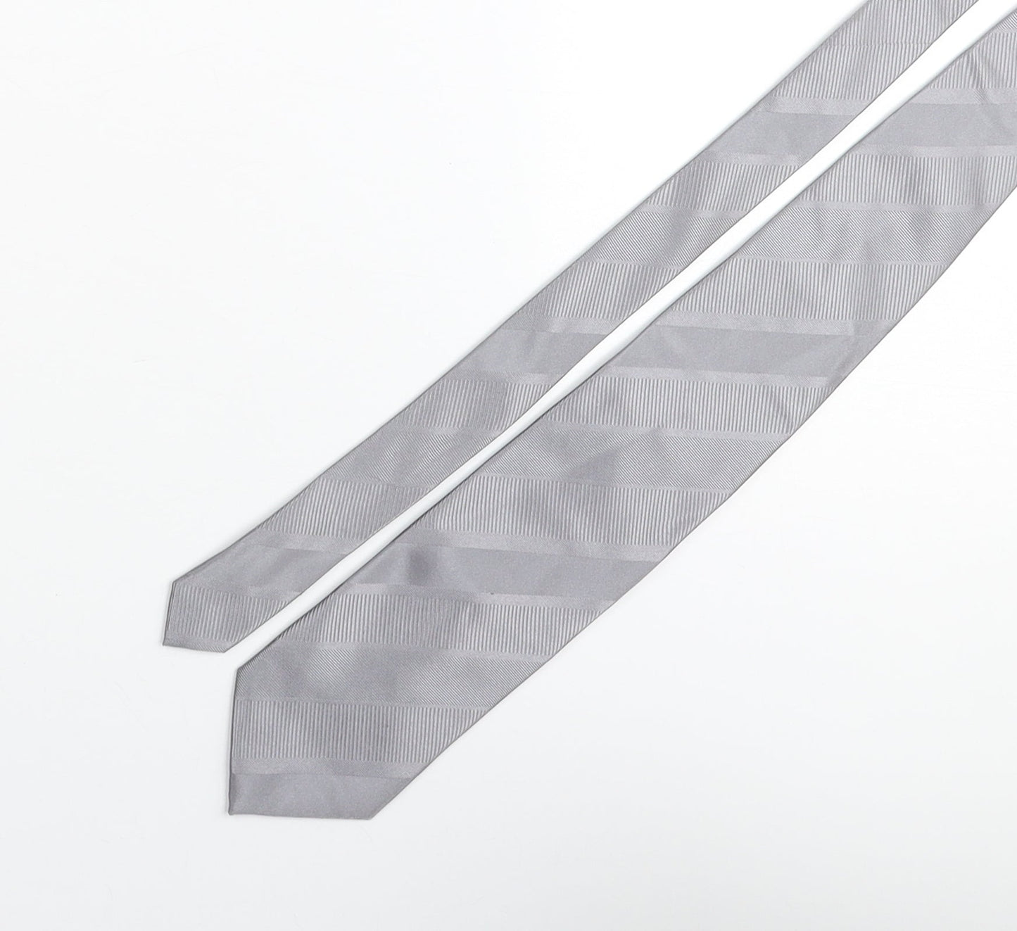 Liv Mens Grey Striped Silk Pointed Tie One Size