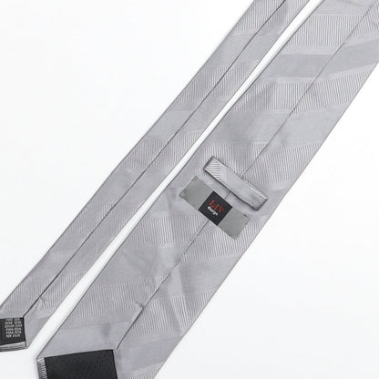 Liv Mens Grey Striped Silk Pointed Tie One Size