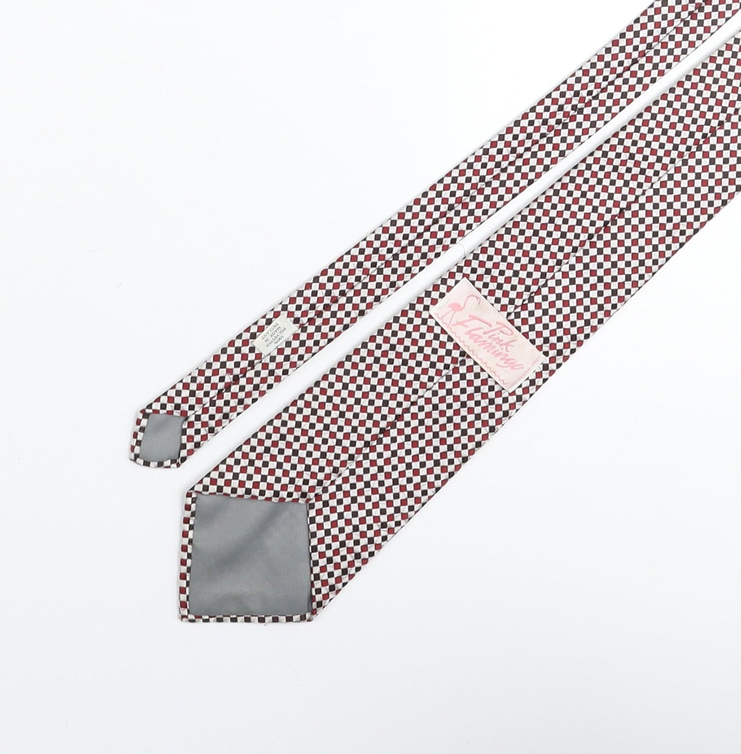 Pink Flamingo Mens Multicoloured Plaids & Checks Polyester Pointed Tie One Size