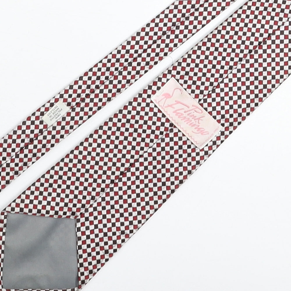 Pink Flamingo Mens Multicoloured Plaids & Checks Polyester Pointed Tie One Size