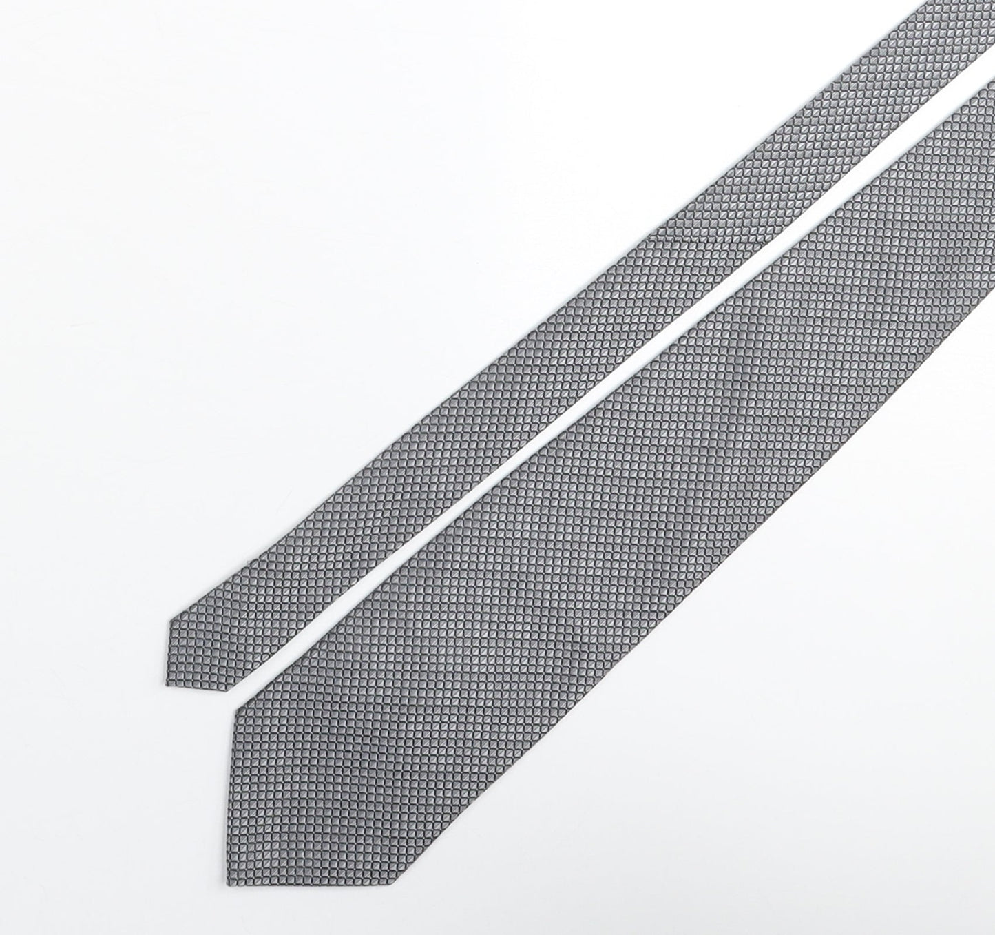 Michelle Hoche Mens Grey Geometric Silk Pointed Tie One Size