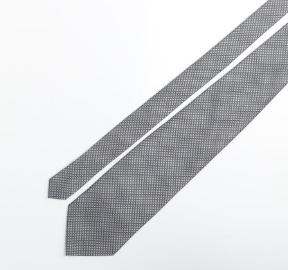Michelle Hoche Mens Grey Geometric Silk Pointed Tie One Size