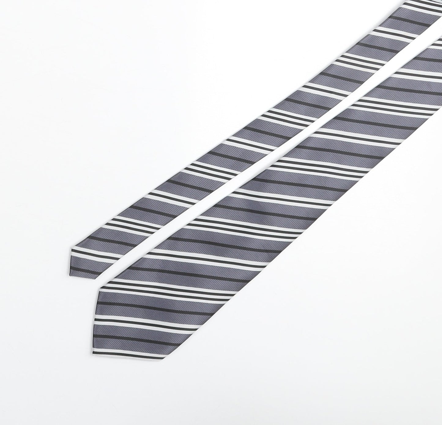 Mens Boss Grey Striped  Pointed Tie