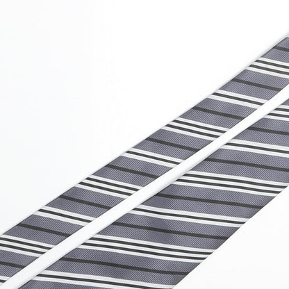 Mens Boss Grey Striped  Pointed Tie