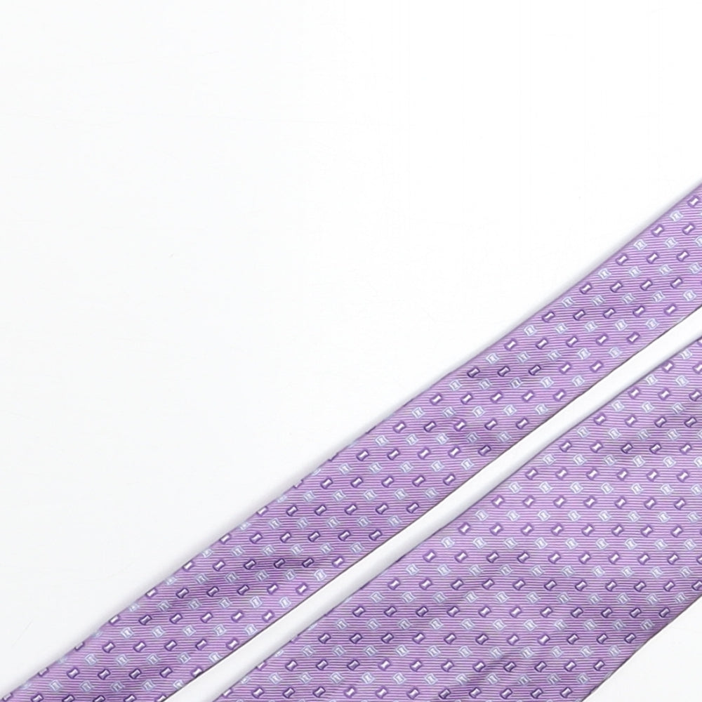 Michaelsons Mens Purple Geometric Silk Pointed Tie One Size