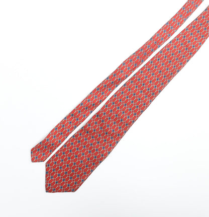 Tie Rack Mens Red Geometric Silk Pointed Tie One Size
