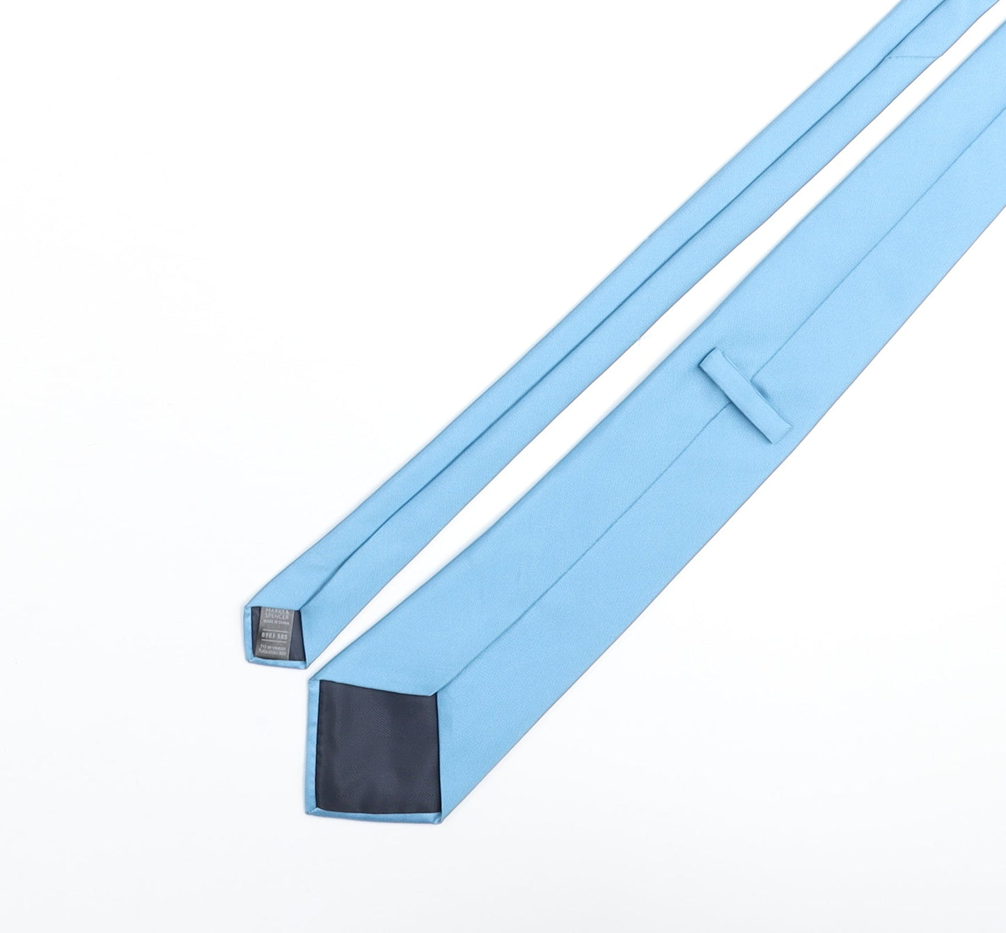 Marks and Spencer Mens Blue Polyester Pointed Tie One Size