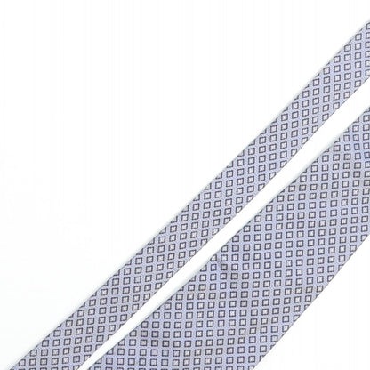 Linea Mens Blue Geometric Silk Pointed Tie One Size