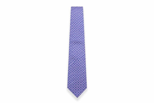 Charles Fox Mens Blue Plaids & Checks Polyester Pointed Tie One Size