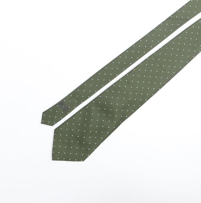 Lucio Lambeili Mens Green Geometric Polyester Pointed Tie One Size