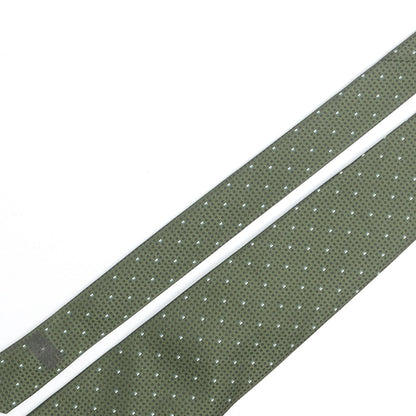 Lucio Lambeili Mens Green Geometric Polyester Pointed Tie One Size