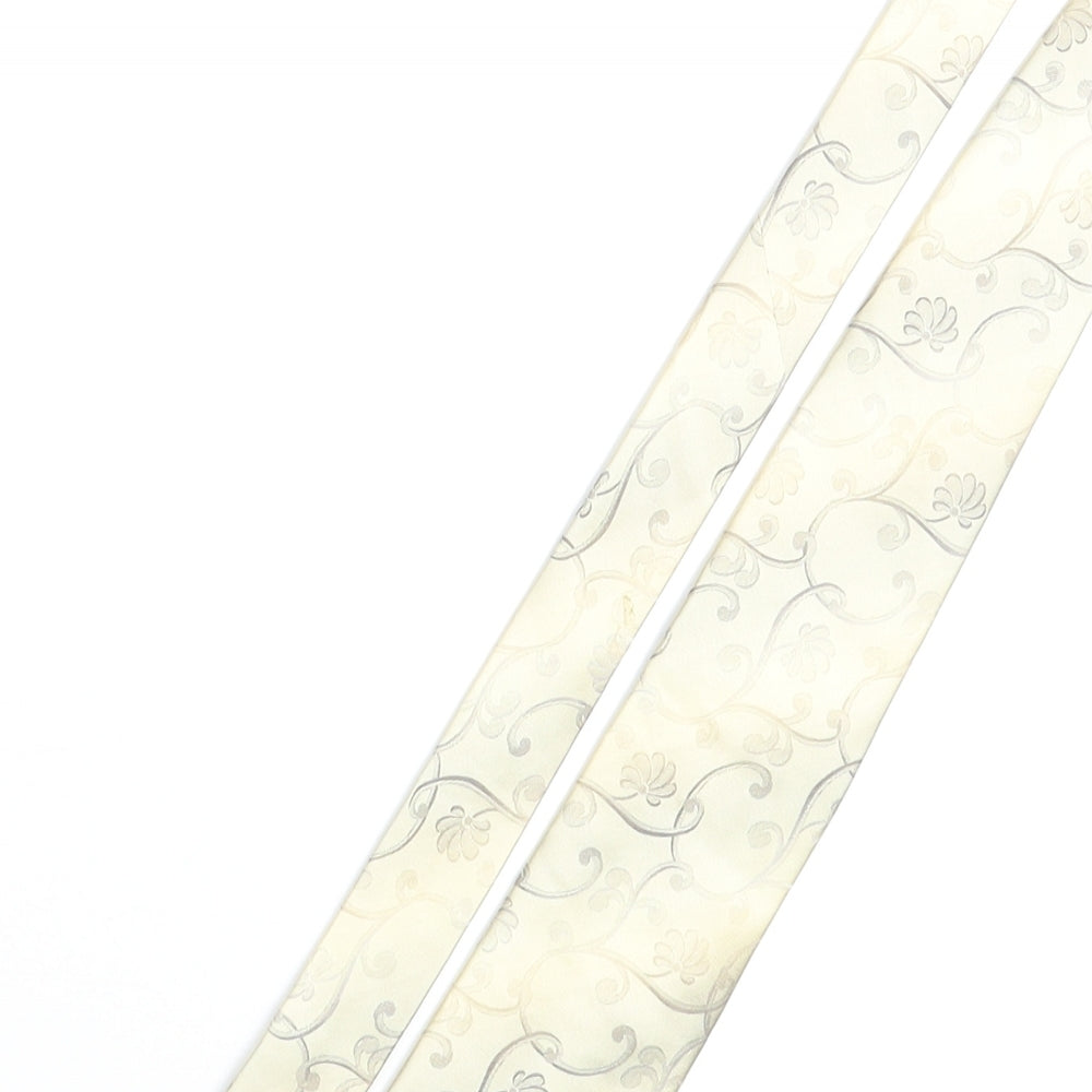 Mens Baumer Beige Geometric  Pointed Tie