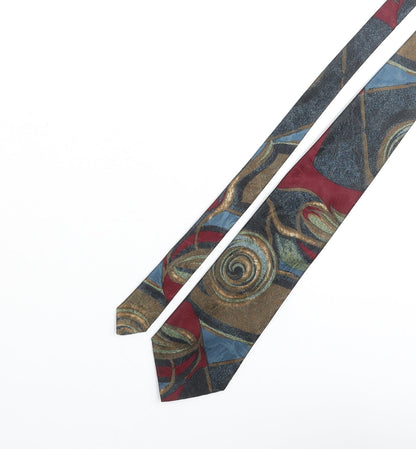 Jonelle Mens Multicoloured Geometric Polyester Pointed Tie One Size