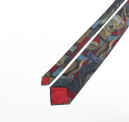 Jonelle Mens Multicoloured Geometric Polyester Pointed Tie One Size