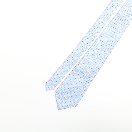 Osborne Mens Blue Plaids & Checks Silk Pointed Tie One Size