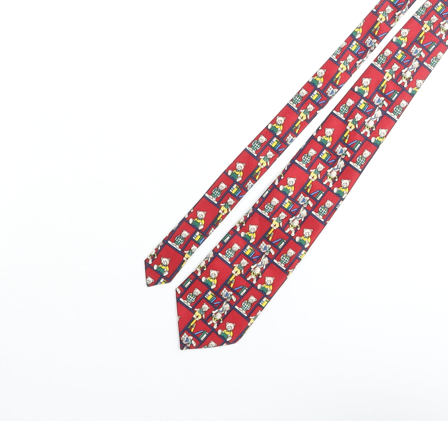 Rael Brook Mens Multicoloured Geometric Polyester Pointed Tie One Size - Teddy Bear