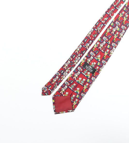 Rael Brook Mens Multicoloured Geometric Polyester Pointed Tie One Size - Teddy Bear