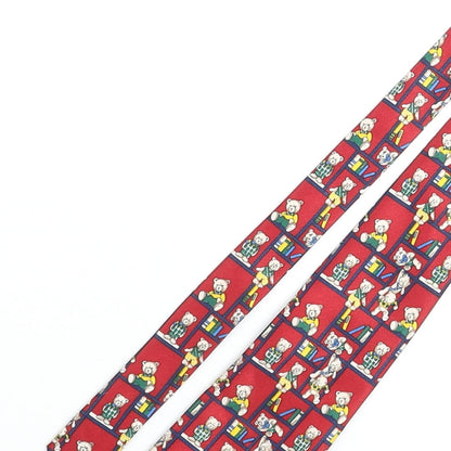 Rael Brook Mens Multicoloured Geometric Polyester Pointed Tie One Size - Teddy Bear