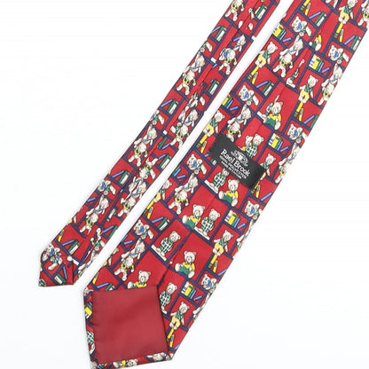 Rael Brook Mens Multicoloured Geometric Polyester Pointed Tie One Size - Teddy Bear