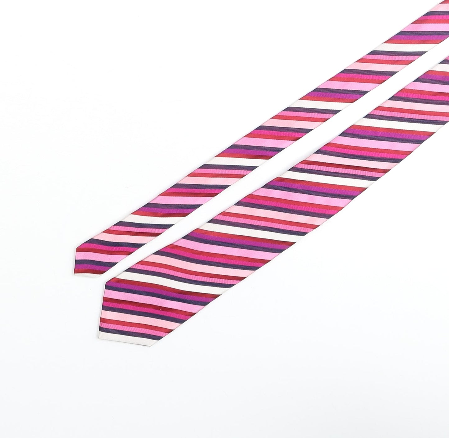 NEXT Mens Multicoloured Striped Silk Pointed Tie One Size
