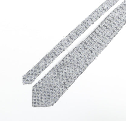 D'alembi Mens Green Geometric Silk Pointed Tie One Size