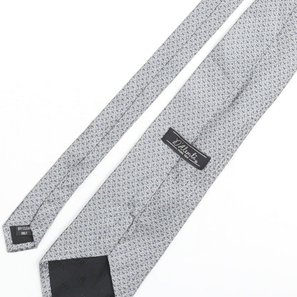 D'alembi Mens Green Geometric Silk Pointed Tie One Size