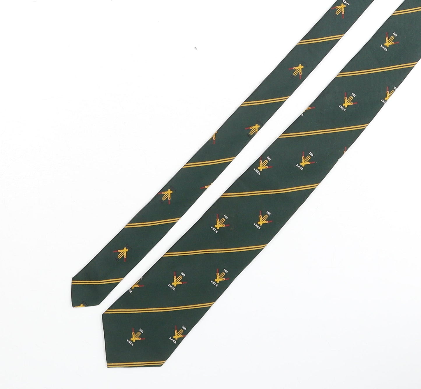 Cravat Club Mens Green Geometric Polyester Pointed Tie One Size - KNCB 1883 Logo